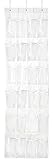 White Over the Door Pantry Organizer / Hanging Kitchen Storage Rack with 24 Clear Pockets by Our Simple Life