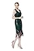 Metme Women's Flapper Dress 1920s V Neck Beaded Fringed Roaring 20s Sequins Dress Green