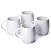 Teocera Porcelain Mugs, Coffee Mugs Set - 16 Ounce for Tea, Juice, Cocoa - Set of 4, White