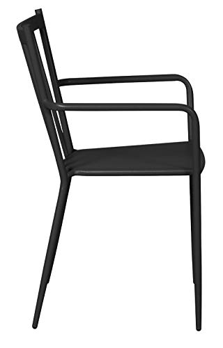 PKline Gartenstuhl Irma Stapelstuhl Metall Garten Terrasse Stuhl Set Stühle schwarz – Bild 6