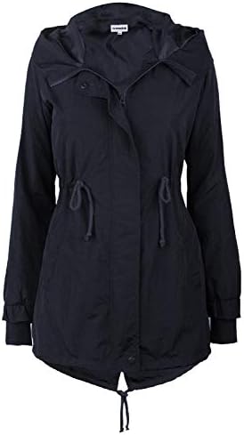 Rain Coat Women's Hooded Windbreakers Waterproof Rain Jacket with Pockets