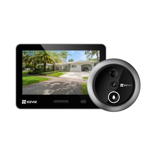 EZVIZ EP4 WiFi 4K Digital Peephole with 5.5" Touch Screen, 7100mAh Battery, AI Face Recognition, Two-Way Audio, Night Vision, PIR Detection, Supports MicroSD 512GB, Silver