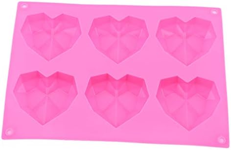 DONGMING Heart Shaped Chocolate Molds Silicone 3D Diamond for Cake Decorating Baking Candy Making Chocolate DIY Soap Candle