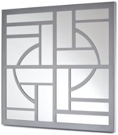 Mariano Metal Decor WA-1010-M-SIL Art Deco Silver Platinum Metal Mirror/Wall Decor Art