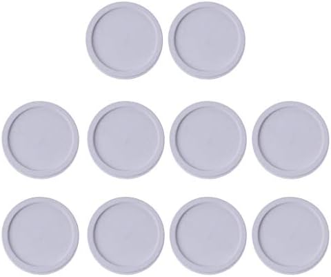 JunYe 10Pieces Wooden Round Frame Pendant Open Bezel Cabochon Setting UV Resin Charm DIY - White