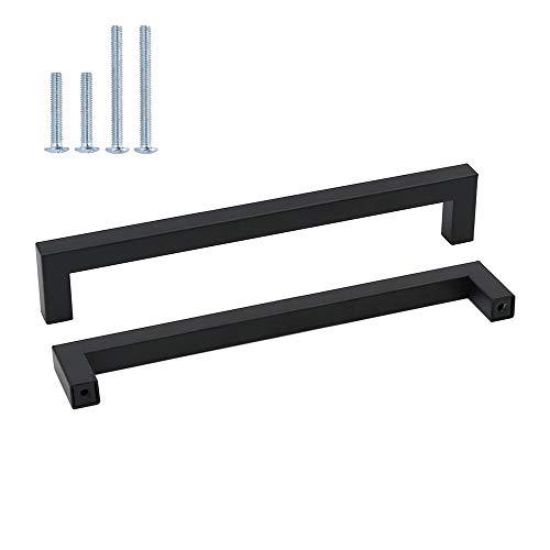 goldenwarm 30 Stück Möbelgriff Schwarz Hausen Schrankgriffe Edelstahl Griffe fürKüchenschränke LSJ12BK192 BA192mm Küchengriff Schrankgriffe Schubladen