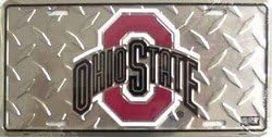 Ohio State University Buckeyes Collegiate Embossed Diamond Aluminum Automotive Novelty License Plate Tag Sign