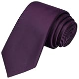 KissTies 2.4'' Plum Tie Purple Skinny Slim Necktie