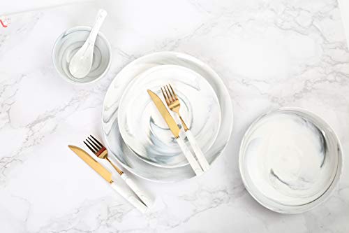 image for CERSIA 24-Piece Stoneware Marble Modern Dinnerware Set, Service for 4,