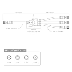 BTF-LIGHTING 3 Core 3 pin Small Size IP68 Y Shape 1