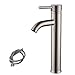KES L306B-2 Euro Modern Contemporary Bathroom Vessel/Bowl Sink Lavatory Faucet Tall, Brushed Nickel