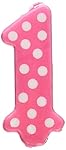 Oasis Supply 1st Birthday Polka Dot Girl Candles, 3.25-Inch