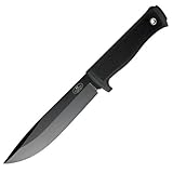 Fallkniven A1, Kraton Handle, Black Blade, Plain, Zytel Sheath