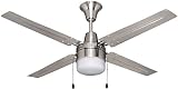 Craftmade BEA48BNK4C1 Beacon 48" Ceiling Fan with LED Light Kit, 4 Blades, Brushed Polished Nickel