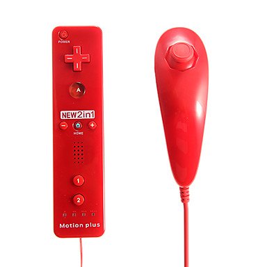 2-in-1 MotionPlus Remote Controller and Nunchuk for Wii/Wii U ,Pink