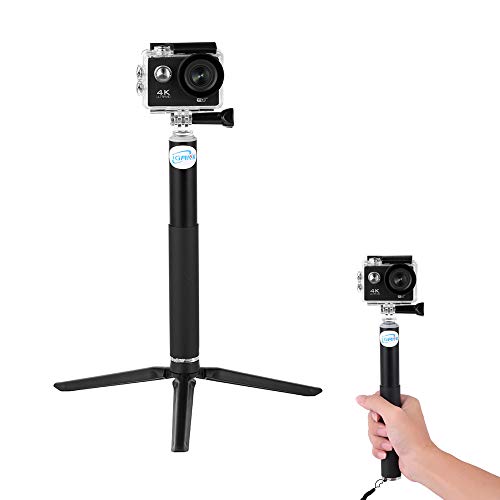 iGANK Selfie Stick Extendable Monopod Pole Hand Grip with Mini Tripod Mount Stand for Gopro Hero 6, Gopro Hero(2018), Hero 5 4, Session, AKASO, Xiaomi Yi Action Cameras and Compact Cameras, ST301