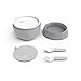 Bentgo Bowl (Gray) - Insulated, BPA-Free Lunch Container with Collapsible Utensils Set - Leakproof Bowl Holds Soups, Stews, Noodles, Hot Cereals and More On-the-Go