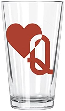 Corkology Queen of Hearts Pint Glass, Clear