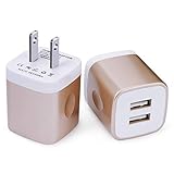 USB Wall Charger, Charging Block Brick, FiveBox 2Pack Dual Port 2.1A Wall Charger Base Charging Cube Plug Phone Charger Box Compatible iPhone XS Max/XR/X/8/7/6/6s, iPad, Samsung Galaxy S9 S8 S7 S6, LG