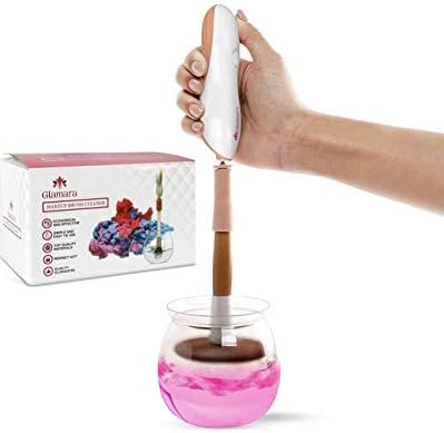 Amara Beau Makeup Brush Cleaner & Dryer Machine Clean & Dry Multi Size Cleanser in seconds – Electrical Cleaner tested and proven White (White)