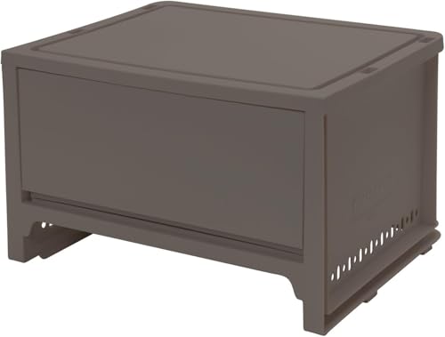 サンコープラスチック(SankoPlastic) 収納 eラック 引き出しL 幅36.3×奥行28.8×高さ22.7cm ブラウン 日本製 ケース スタッキング 整理整頓 スペース 有効利用 シンプル 436085