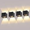 LEDMO 12W LED Wandlamp Binnen/Buiten 4 Pack 3000K Warmwitte Buitenverlichting wandverlichting LED Buitenwandlamp met…