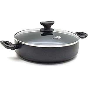 GreenPan Torino Gezonde Keramische Antiaanbak, 28 cm/4,2l hapjespan, PFAS-vrij, Inductie, Vaatwasserbestendig, Zwart