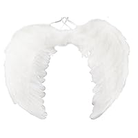 KOBWA Angel Feather Wings Fairy Fancy Costume Halloween Christmas Party White 23.6x18