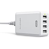RAVPower 40W 8A 4-Port USB Charger Charging Station with iSmart Technology (White)