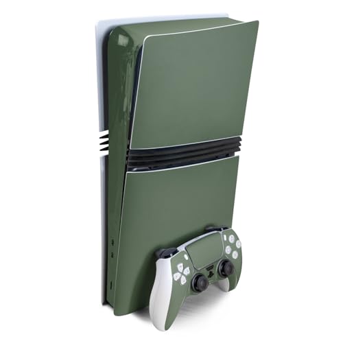 Gaming Skin Compatible with Sony PlayStation 5 PS5 Pro Bundle - Solid Olive - P…