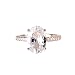 Haluoo White Opal Ring, S925 Sterling Silver Oval Lab Created White Opal Engagement Wedding Band Halo Enternity Band Cubic Zirconia Statement Anniversary Promise Ring for Women Ladies (7, Silver)thumb 2