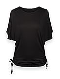 ReliBeauty Women's Flutter Sleeve Solid Tops (8-10, Black)