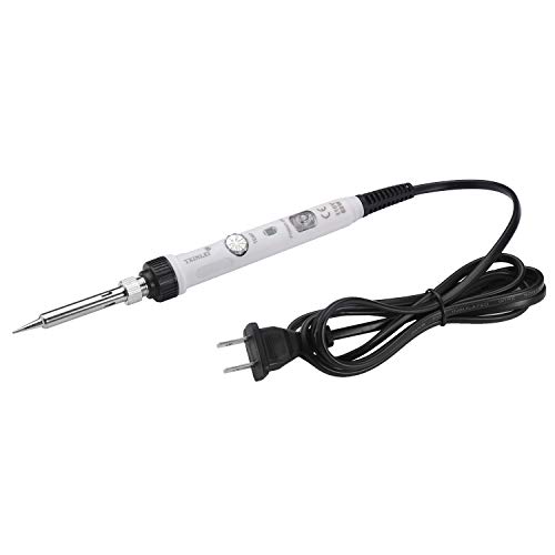 TXINLEI Electronics Soldering Iron Kit, 60W 110V Adjustable Temperature Welding Tool Set with ON/OFF Switch, 5pcs Soldering Iron Tips, Solder Wire, Stand, Tweezers, Desoldering Pump