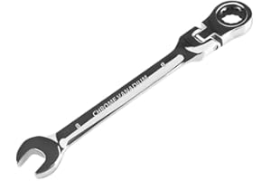 Hmevsafinect 8mm Ratcheting Combination Wrench,Flexible Head Gear Wrench, Industrial Grade Flex Ratcheting Spanner Made with 