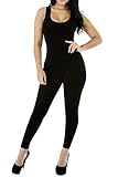 PinkWind Women's Sexy Low-cut Solid Color Stretch Sport Jumpsuit Full Length