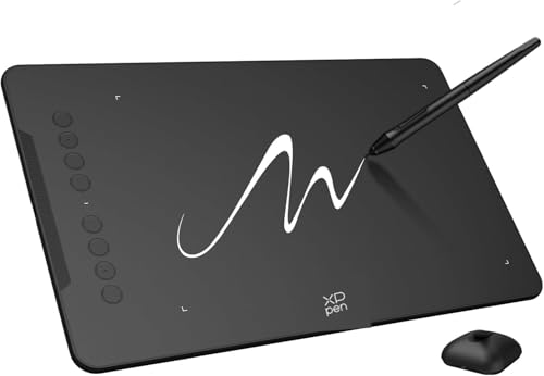 XPPen Graphic Tablet, Deco 01v3 Graphic Tablet Drawing without Screen Beginner with Stylus at 16K (16384) Pressure Levels, 8 Customizable Shortcuts, 10 Inches