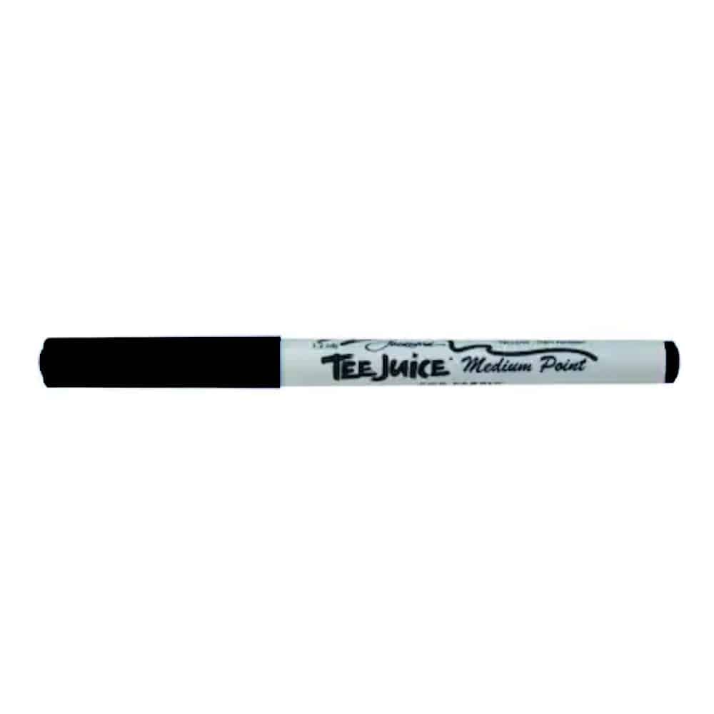 Jacquard Tee-Juice Fabric Marker for Clothes, Permanent Black Ink Pen with Medium Tip, Textile Art Craft Supplies for Drawing on Cotton and Canvas Materials