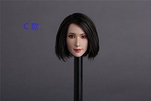 ESHINEYE 1:6Asian Brown g Hair Left Partial Female Head Toy Modelling