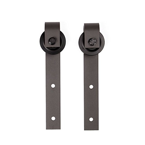 TCBunny 6.6 Feet Sliding Barn Door Hardware Set Superior Quality Track Kit Antique Style (Black)