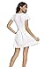 Sidefeel Women Summer Sweet Scallop Pleated Skater Dress Small White