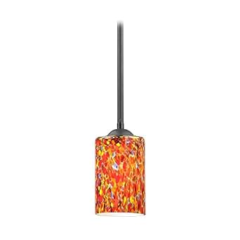 Modern Black Mini-Pendant Light with Multi-Colored Art ...