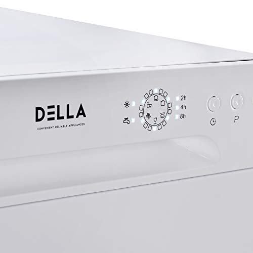 DELLA Mini Compact Countertop Dishwasher 6 Place Settings Portable For Small Apartment Home Kitchen, White - Thumbnail 4