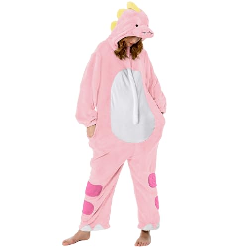 OLAOLA Pink Dinosaur Adult Onesie