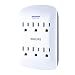 PHILIPS 6-Outlet Surge Protector Tap, 900 Joules, Space Saving Design, Protection Indicator LED Light, Gray & White, SPP3461WA/37