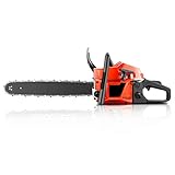 OppsDecor XP2300 58cc Gas Powered Chainsaw, 20 Inch 2 Stroke Handed Petrol Gasoline Chain Saw for Cutting Wood with Tool Kit,Garden Farm Home Use (US Stock) (Cadmium Orange)