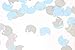 Baby Elephants Set of 100 Pieces Light Blue and Gray Baby Shower Decoration