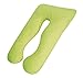 Oversized U Shaped Pregnant Maternity Pregnancy Full Body Pillow with 100% Cotton Zippered Cover (55'' x 32'' x 8'', Green)