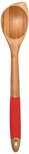 Lipper International 8511R Bamboo Wood And Silicone Kitchen Pointed Spoon, 14