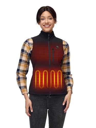 ORORO Women's Heated Softshell Vest with with USB-C Rechargeable Battery, Soft Shell Heated Golf Vest for Women