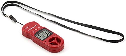 SeniorMar TL-300 Mini Multipurpose Anemometer Digital Anemometer LCD Wind Speed Temperature Humidity Meter with Hygrometer Thermometer - Red